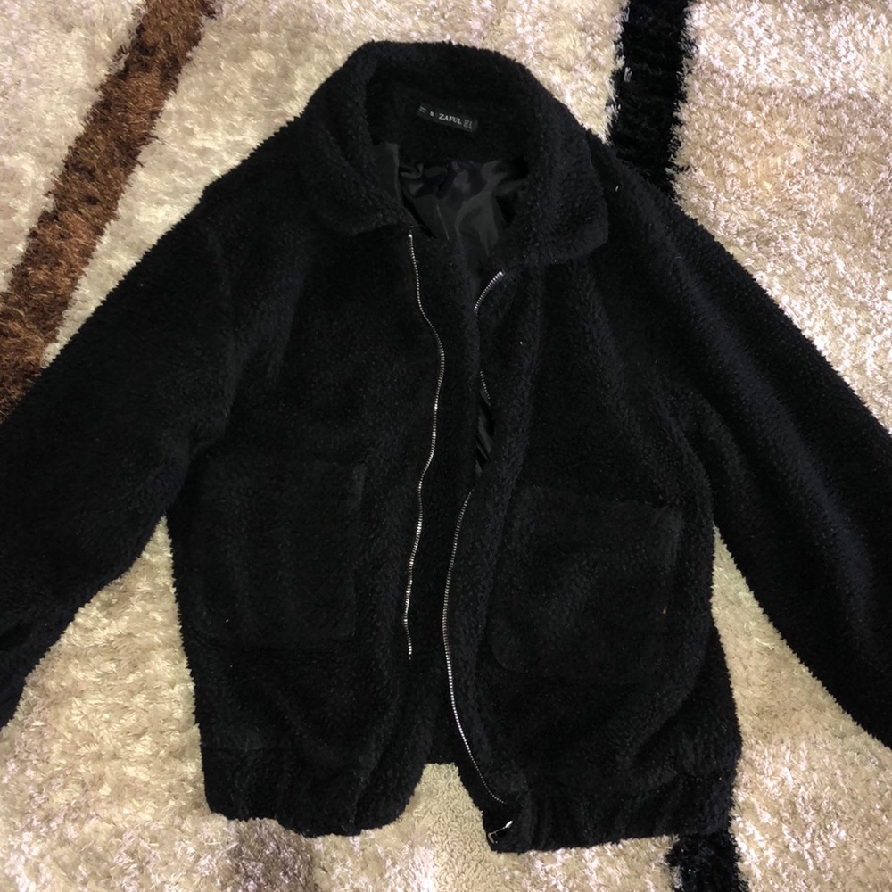 black teddy bear jacket